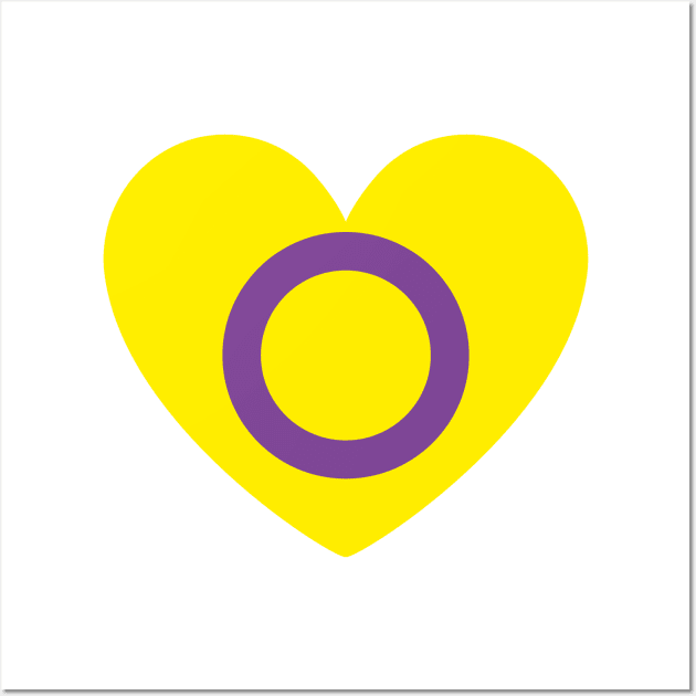 Intersex Flag Heart Wall Art by s.hiro